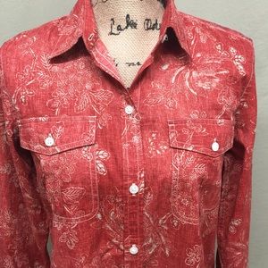 Ralph Lauren Red Floral Blouse